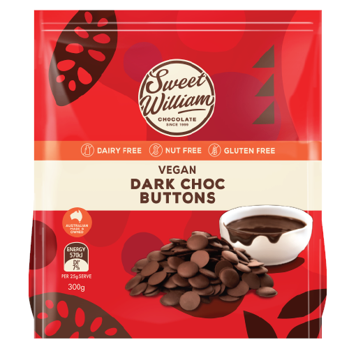 Sweet William Dark Choc Baking Buttons 300g