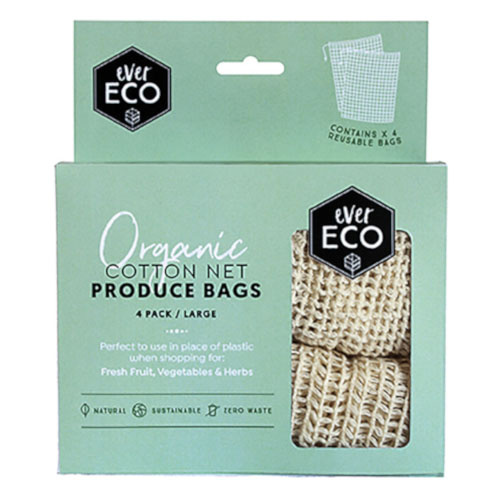 Ever Eco Organic Cotton Net Produce Bags 4 pck