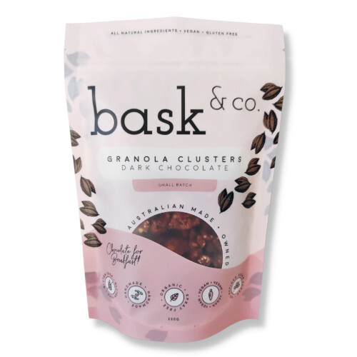 Bask and Co Granola Clusters Dark Chocolate 250g