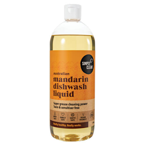 Simply Clean Mandarin Dishwash Liquid 1L