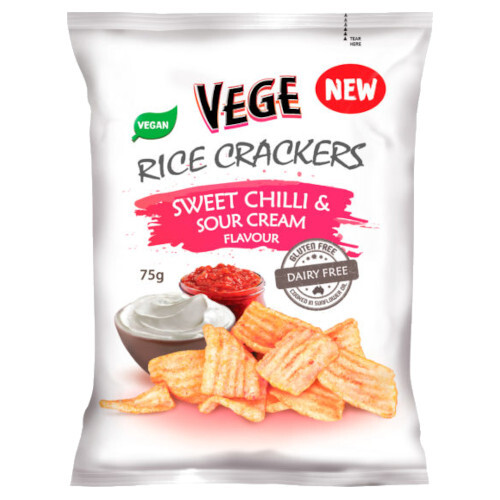Vege Rice Crackers Sweet Chilli & Sour Cream 75g