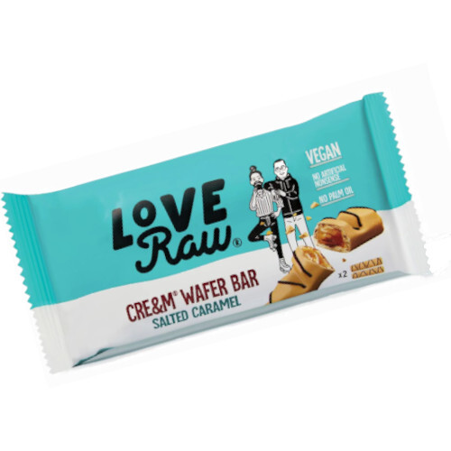 Love Raw Cream Filled Wafer Bar Salted Caramel 45g
