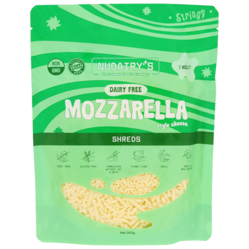 NuDairy Mozzarella Style Cheese Shreds 300g