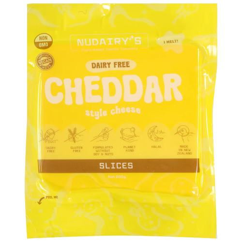 NuDairy Cheddar Style Cheese Slices 200g