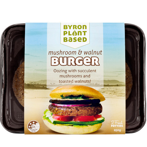 Byron Plant Based Mushroom and Walnut Burger 250g