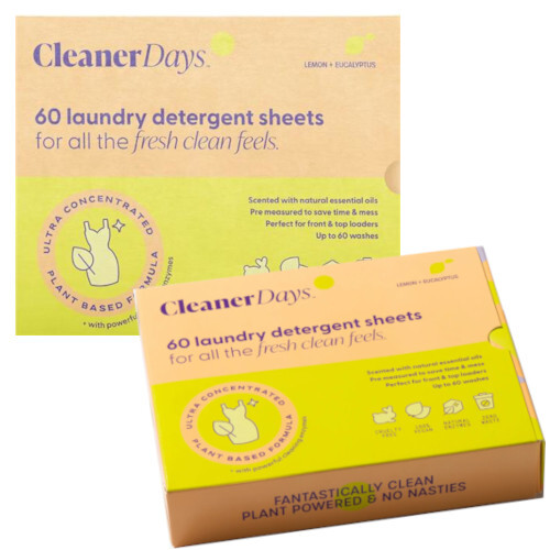 Cleaner Days Lemon Eucalyptus Laundry Detergent Sheets 60pk