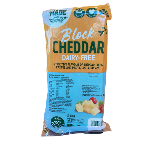 Made With Plants Cheddar Block 500g