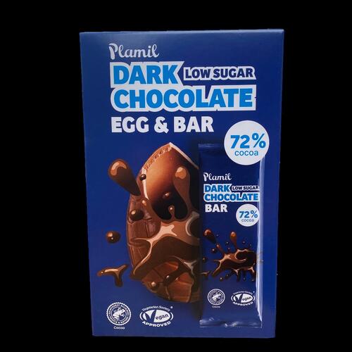 Plamil Dark Chocolate Low Sugar Egg & Bar 125g